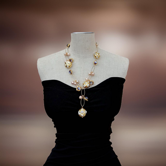 Mesmerizing Purple Murano Baubles and Pearls 22