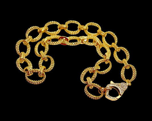Timeless 24k Gold Plate Chain Link Necklace 18”