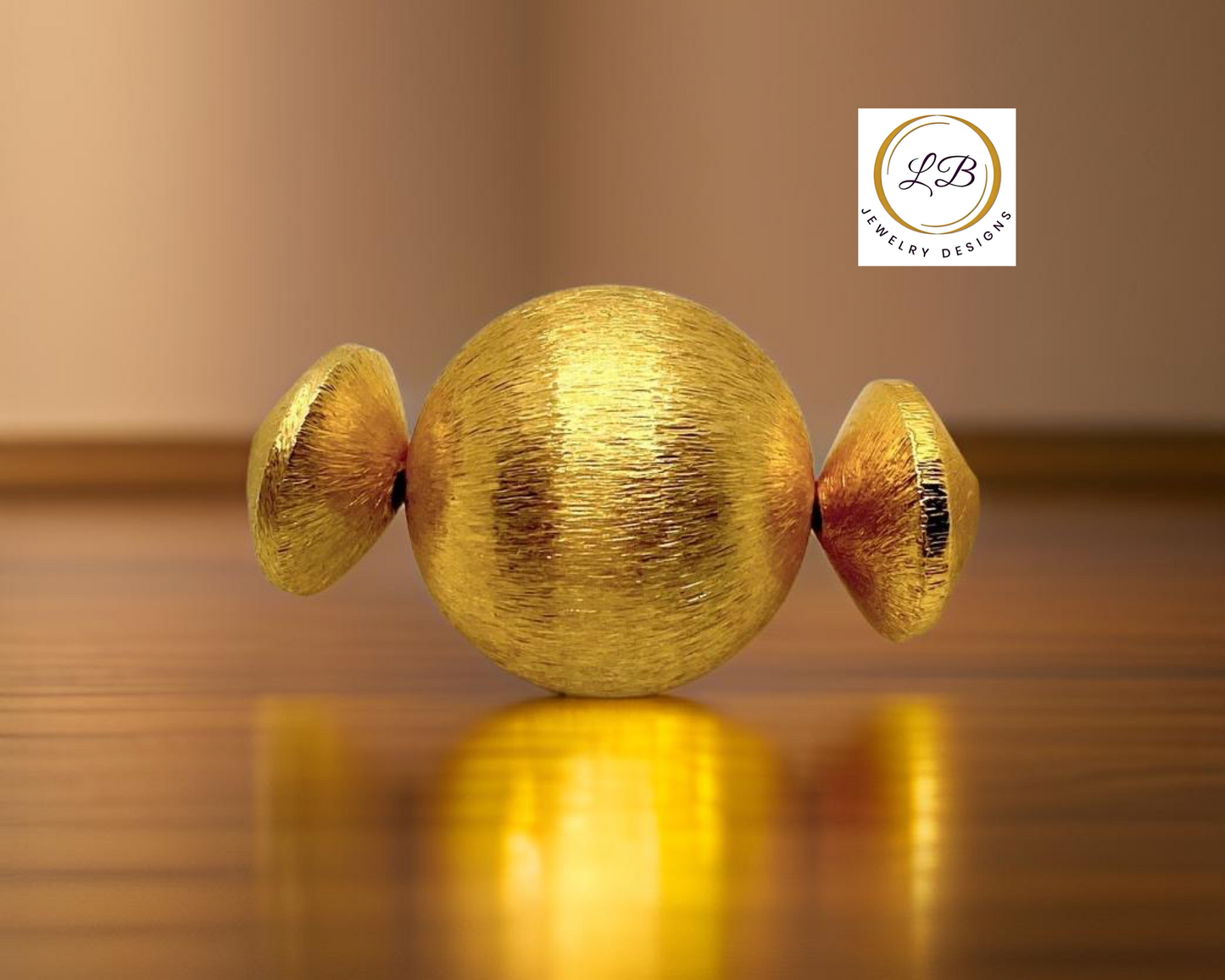 White Alabaster 22k Brushed Gold Vermeil Bracelet