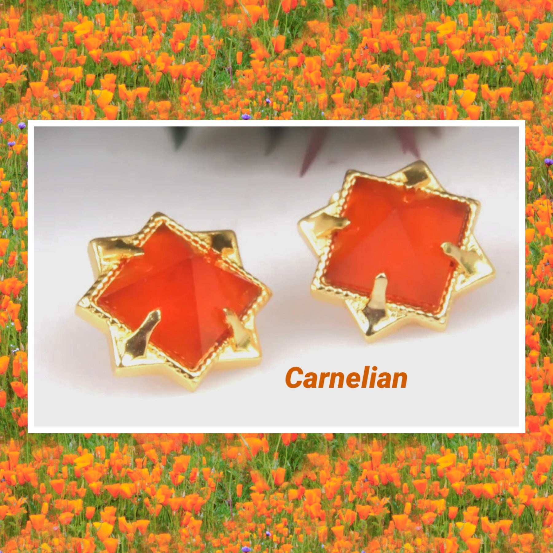 Orange Carnelian Pyramid Stud Earrings – LB Jewelry Designs