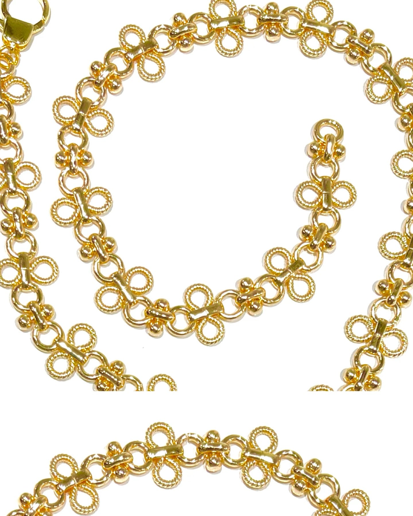 Elegant 18k Gold-Filled Clover Chain Statement Necklace 18”, 20”, 22”