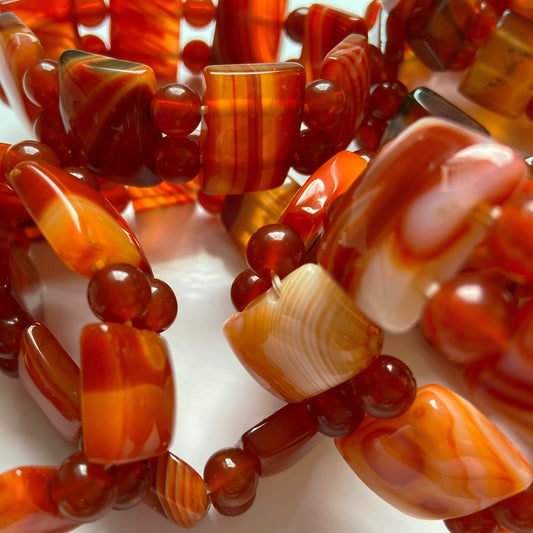 Orange-Striped Carnelian Gemstone 6.5