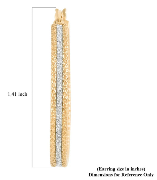 Two-Tone Sterling Silver & Gold Hoops 1.41”