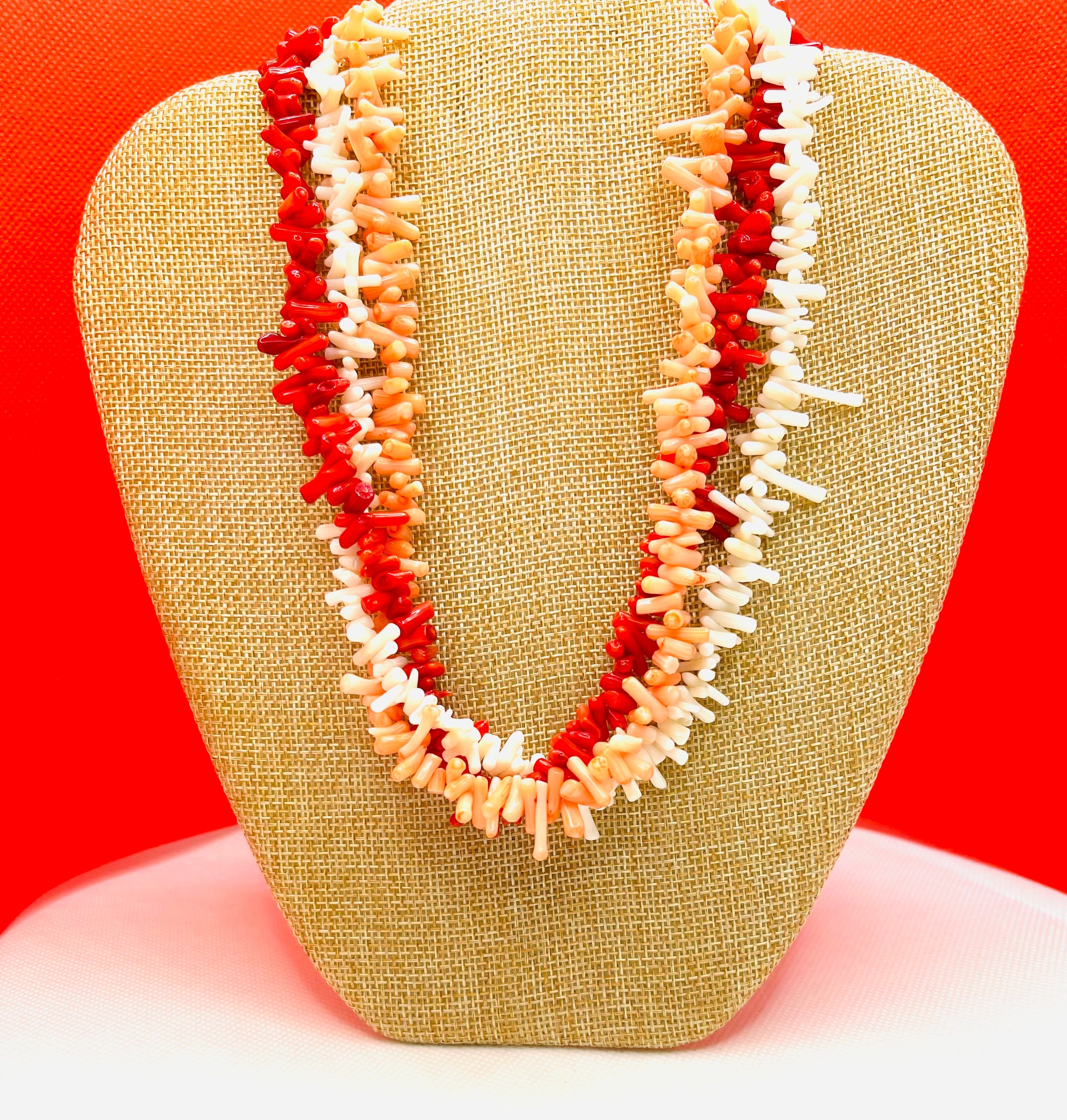 White branch store coral necklace