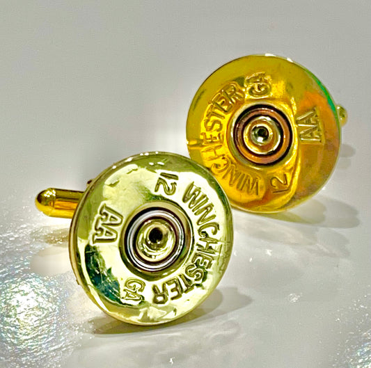 Winchester 12 Gauge Shotgun Bullet Mens Cufflinks