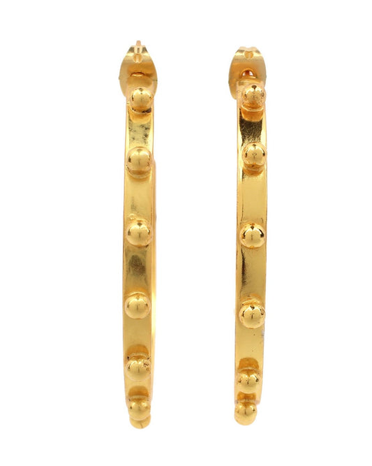 Lightweight Dot-Design Gold Hoops
