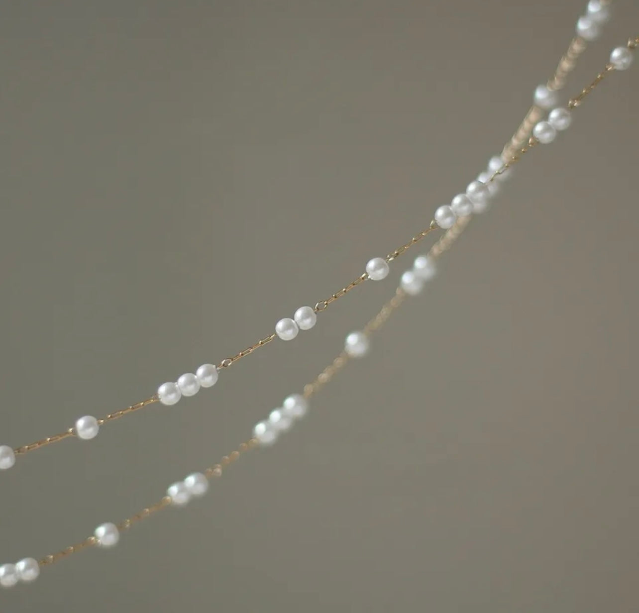 Dainty Freshwater Pearl Gold Chain Necklace 22”
