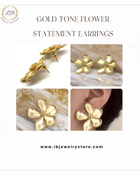 Gold Tone Flower Statement Earrings & Stunning Earring Styles to Try