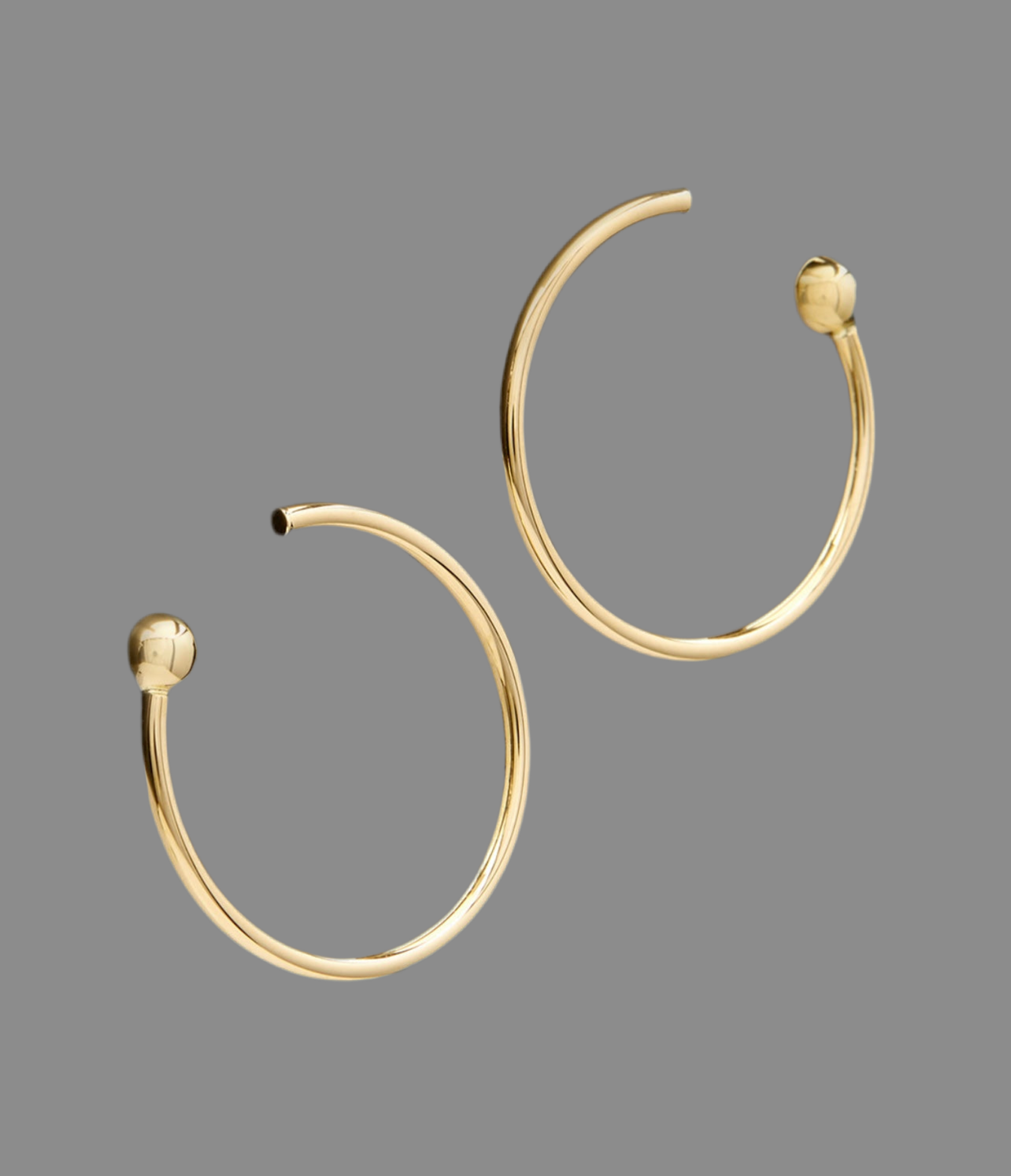 Modern 24k Gold-Filled Open Hoop Studs 2.0"