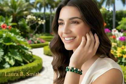 Malachite & Freshwater Pearl Bracelet Stack - Resort Jewelry