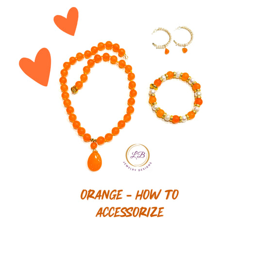 Orange Jade Gemstone Pendant Necklace 18”