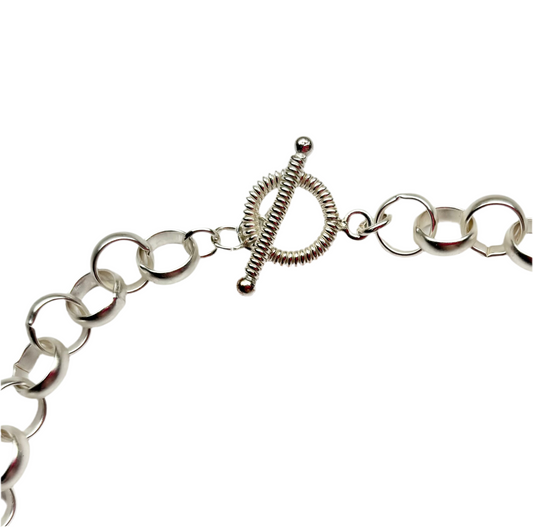 Silver Chain Rolo Cable Necklace 18”