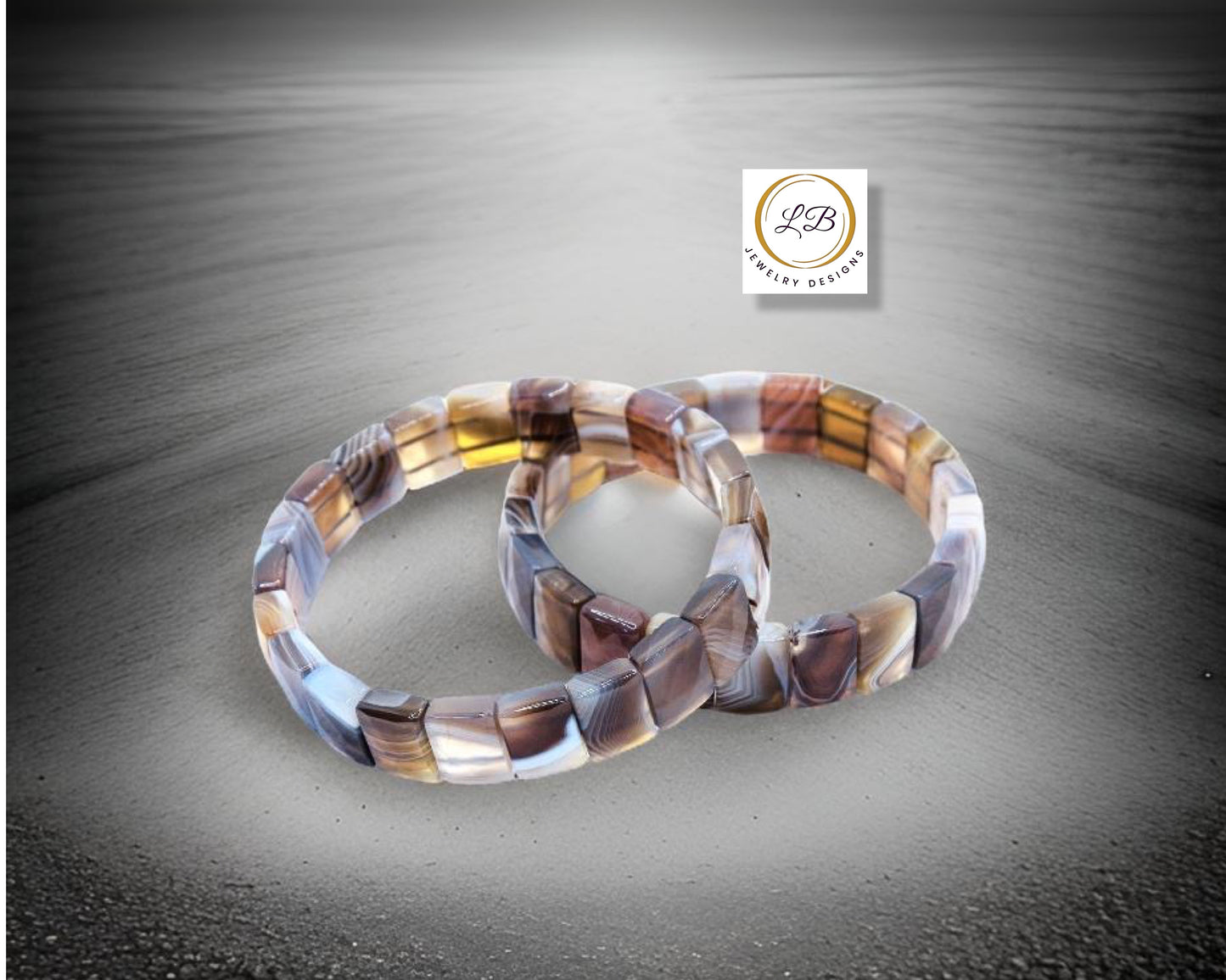 Botswana Agate Gemstone Bangle Bracelet