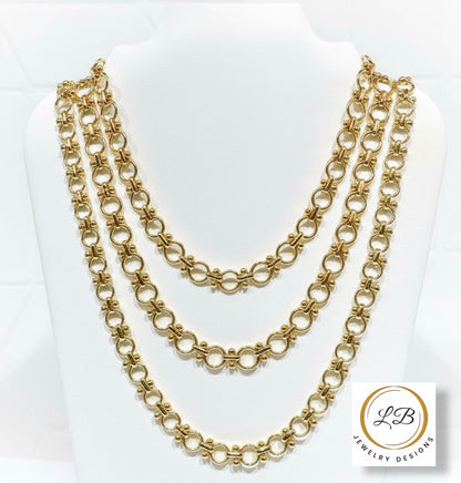 18k Gold-Filled Belcher-Inspired Round & Rod Link Chain Necklace (Individual Lengths)