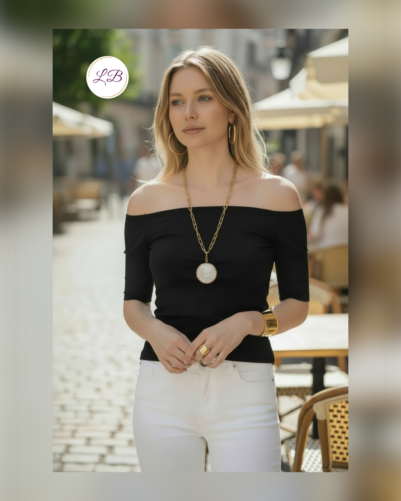 Sterling Silver - White Topaz Medallion Pendant Chain Necklace