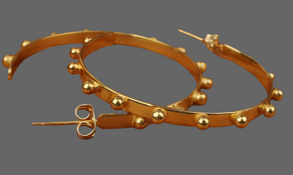 Gold Hoop Dot-Design Earrings