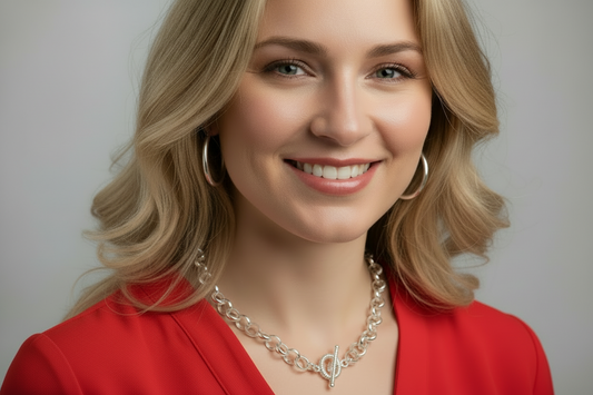 Silver Chain Rolo Cable Necklace 18”