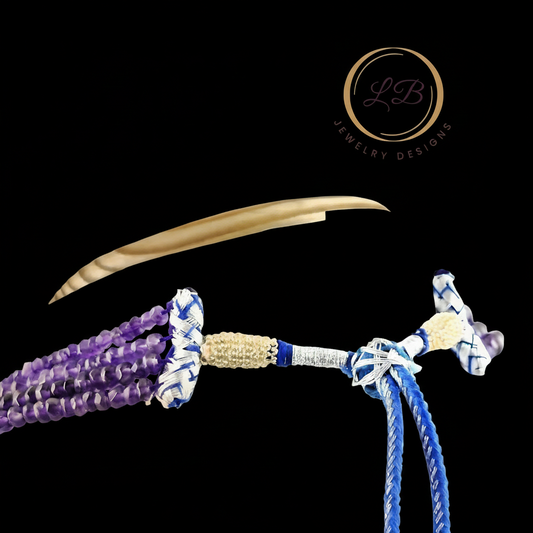 Rare Natural Purple Amethyst Multi-Strand Gemstone Statement Necklace