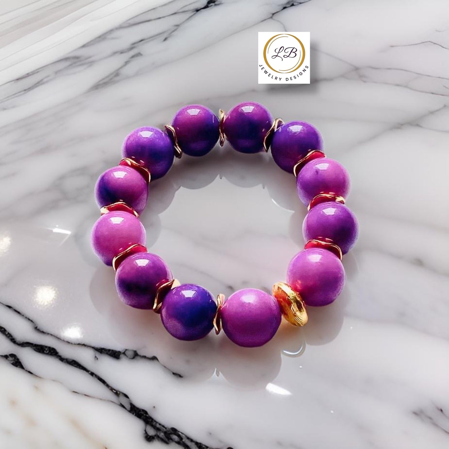 Royal Purple Sugilite Gemstone Statement Bracelet