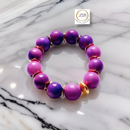 Royal Purple Sugilite Gemstone Statement Bracelet