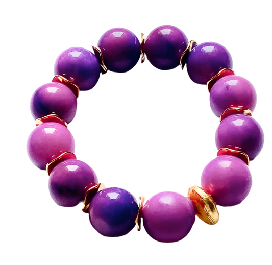 Royal Purple Sugilite Gemstone Statement Bracelet