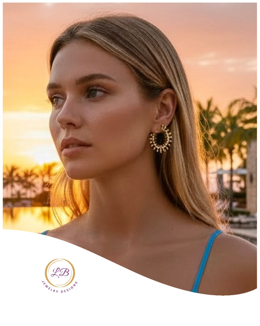 22K Gold Hoop Bali-Style Earrings