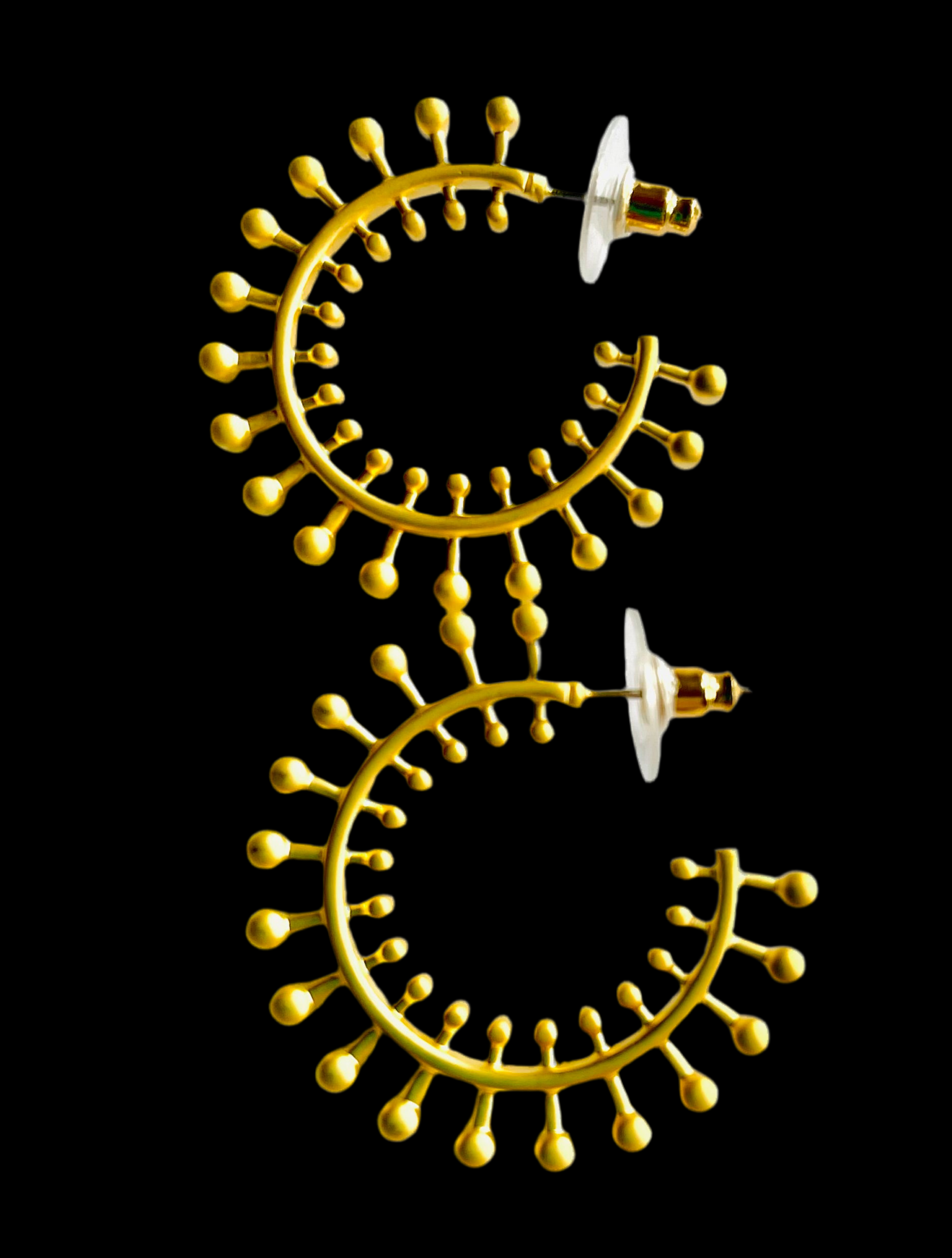 22K Gold Hoop Bali-Style Earrings