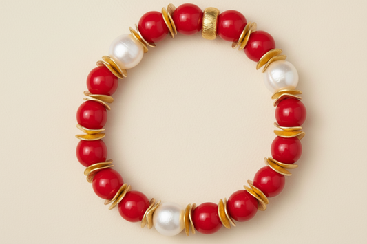 Capri Coral Branch Earrings & Bracelet Set – Turquoise, Pearl & Gold Luxury Resort Jewelry