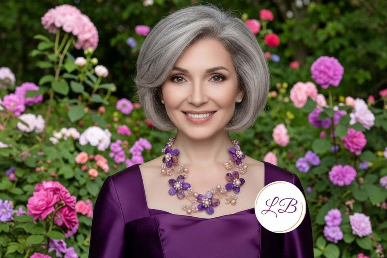 Captivating Purple Charoite & Pearl Gemstone Statement Necklace