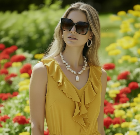 Brushed Gold Vermeil & Keshi Pearl Statement Necklace