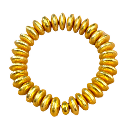 14mm 22k Gold Plated Brushed Gold Vermeil Statement Bracelet