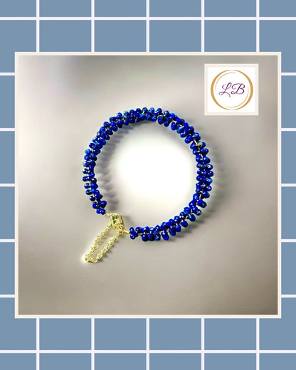 Lapis Lazuli Gemstone Bracelet with Magnetic Clasp