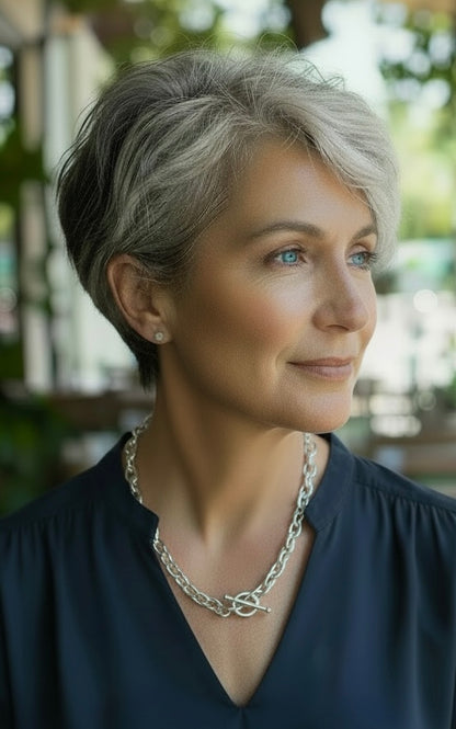 Silver Chain Rolo Cable Necklace 18”