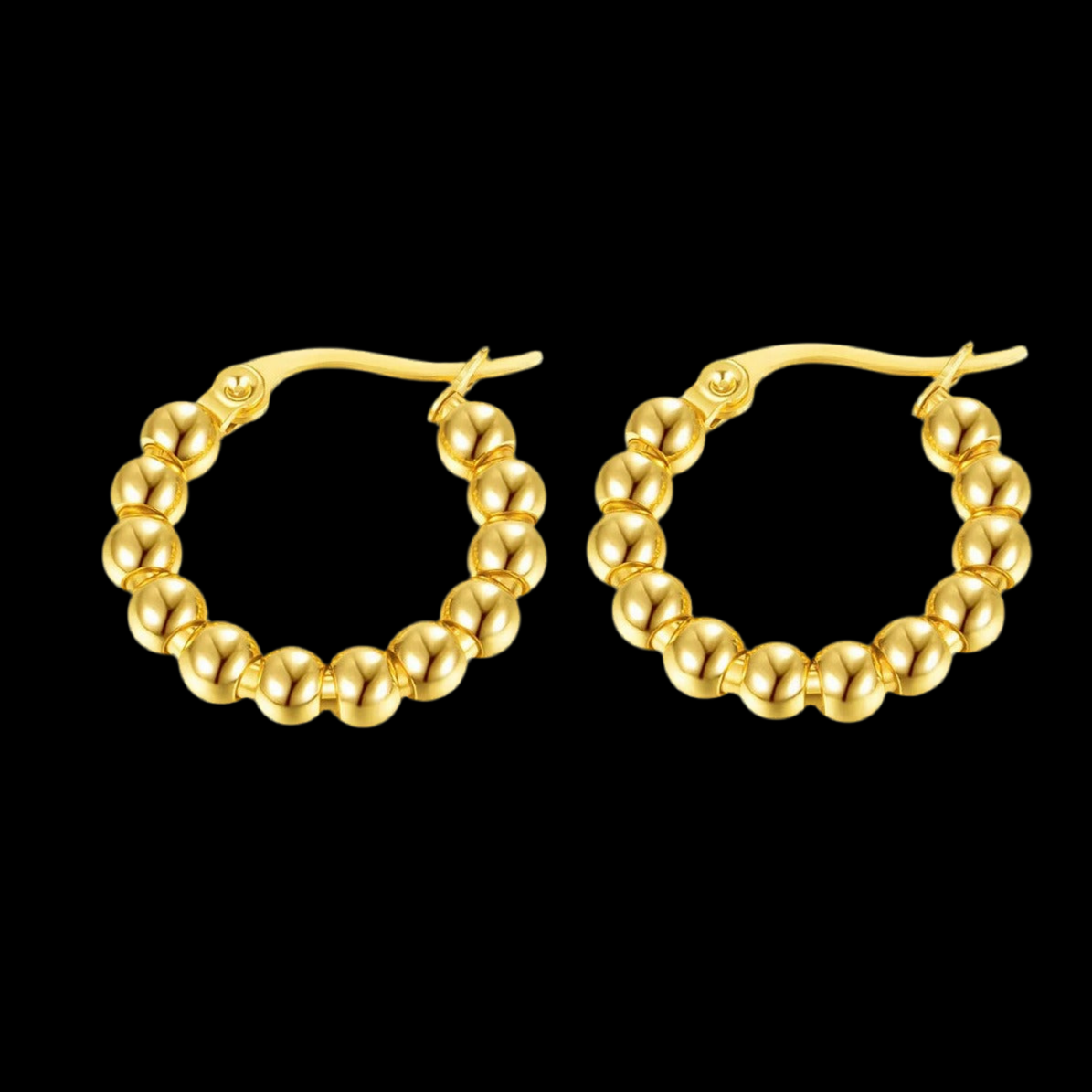 Gold Hoop Beaded Earrings