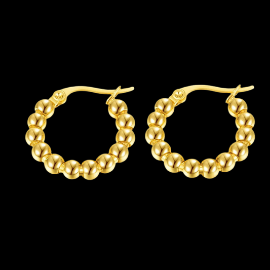 Gold Hoop Beaded Earrings