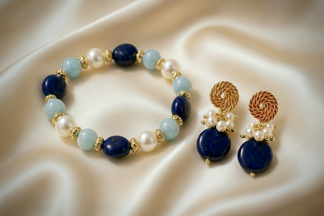 Capri Azure Capsule Set™ – Lapis, Aquamarine & Pearl Luxury Resort Jewelry Collection