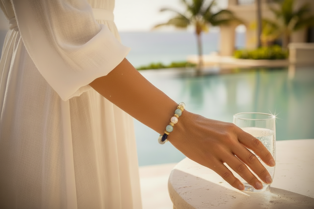 Capri Azure Capsule Set™ – Lapis, Aquamarine & Pearl Luxury Resort Jewelry Collection