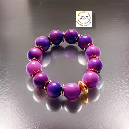 Royal Purple Sugilite Gemstone Statement Bracelet