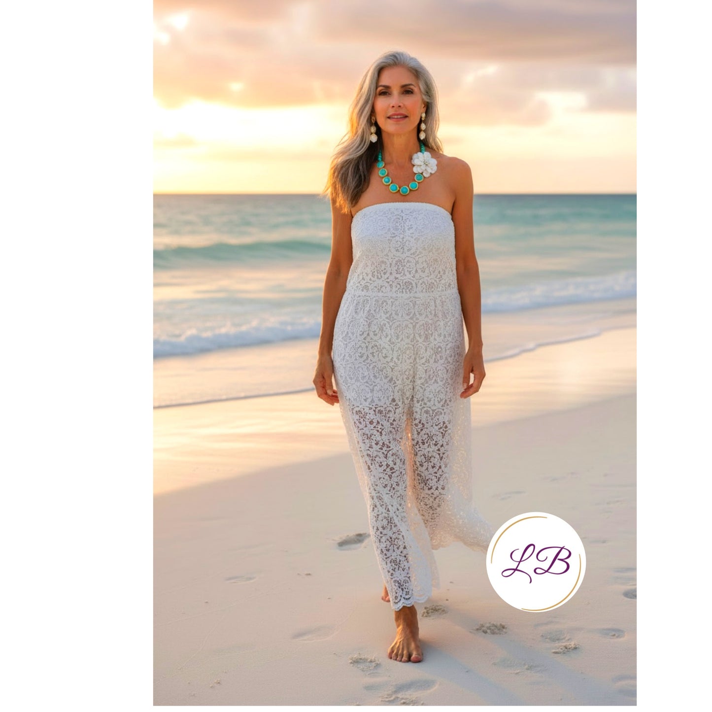 Turquoise & Pearl Pendant Statement Necklace 20”