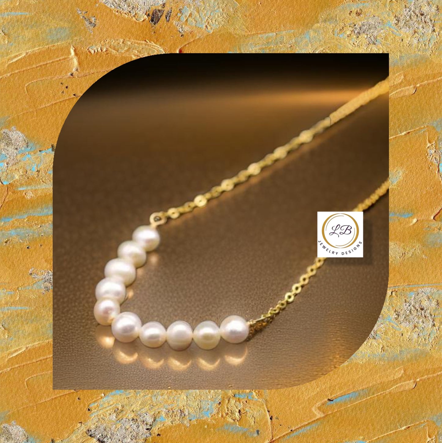 South Sea Pearl Gemstone Gold Chain Necklace 18"