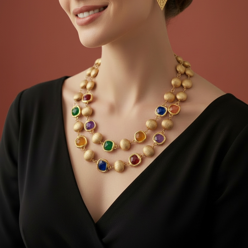 Jade & Gold Vermeil Necklace & Earrings Set