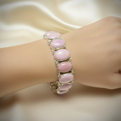 Capri Phosphosiderite Sterling Silver Statement Bracelet | Orchid Lavender Gemstone Bracelet
