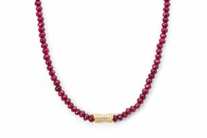 Ruby Spinel Gemstones 18" Necklaces - Three Variants