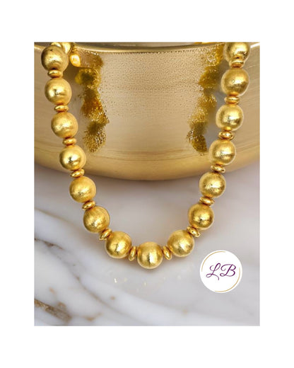 Elegant 24k Brushed Gold Vermeil XL Beaded Statement Necklace