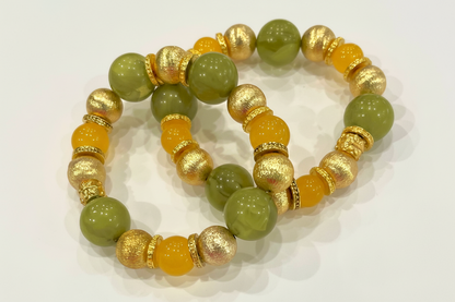 Onyx and Agate Brushed Gold Vermeil Bracelet