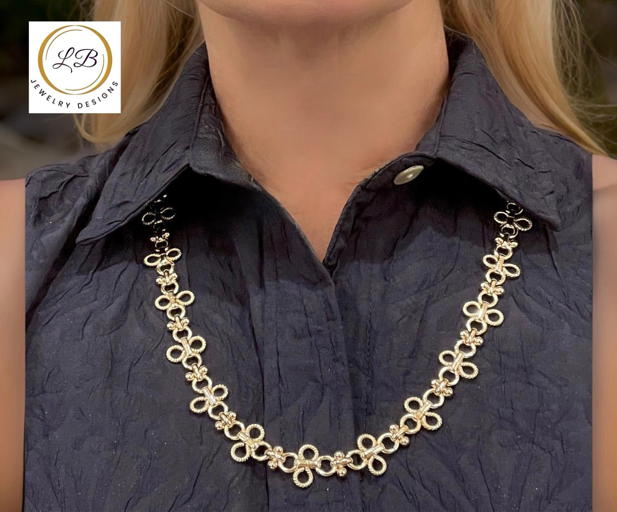 Elegant 18k Gold-Filled Clover Chain Statement Necklace 18”, 20”, 22”