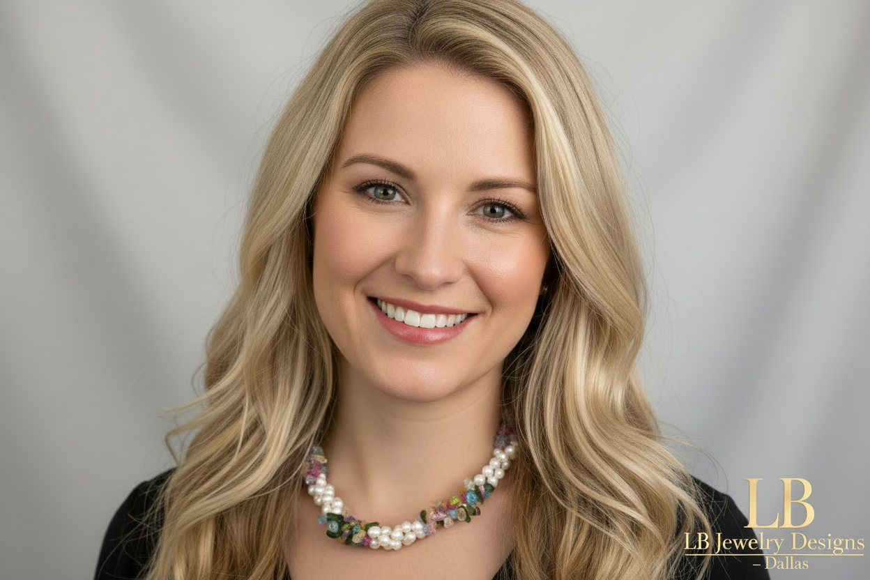 Freshwater Pearl & Tourmaline Triple-Strand Statement Necklace