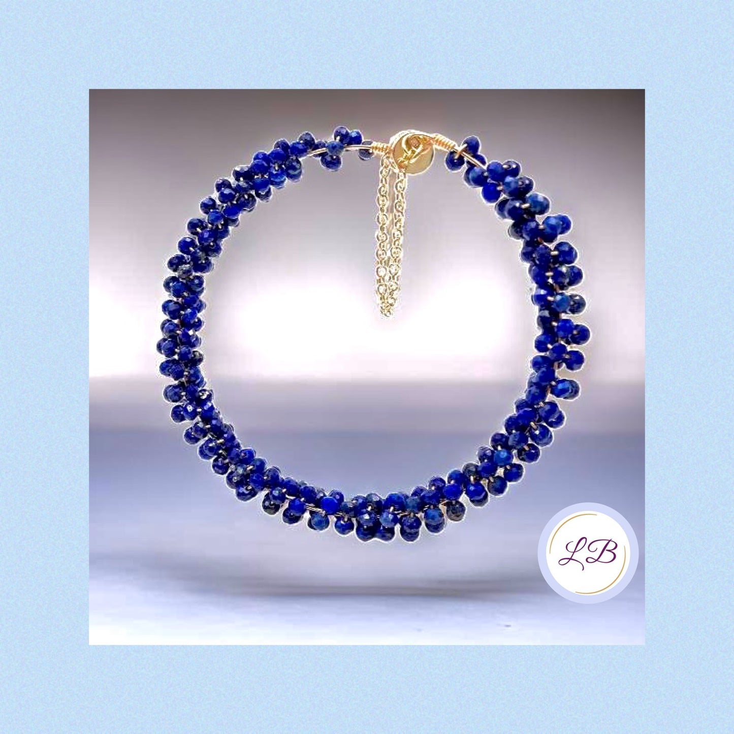 Lapis Lazuli Gemstone Bracelet with Magnetic Clasp