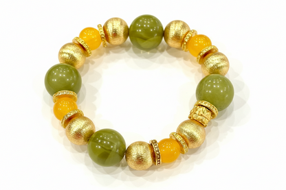 Onyx and Agate Brushed Gold Vermeil Bracelet