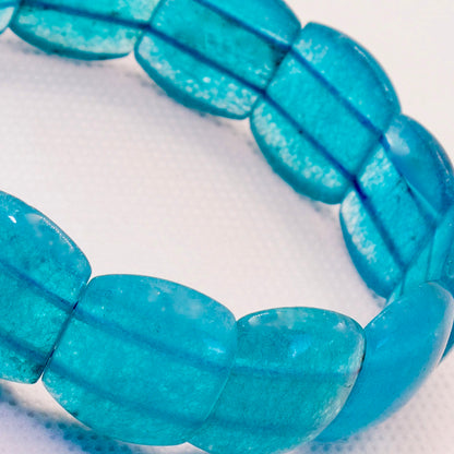 Sky Blue Druzy Geode Gemstone Bracelet